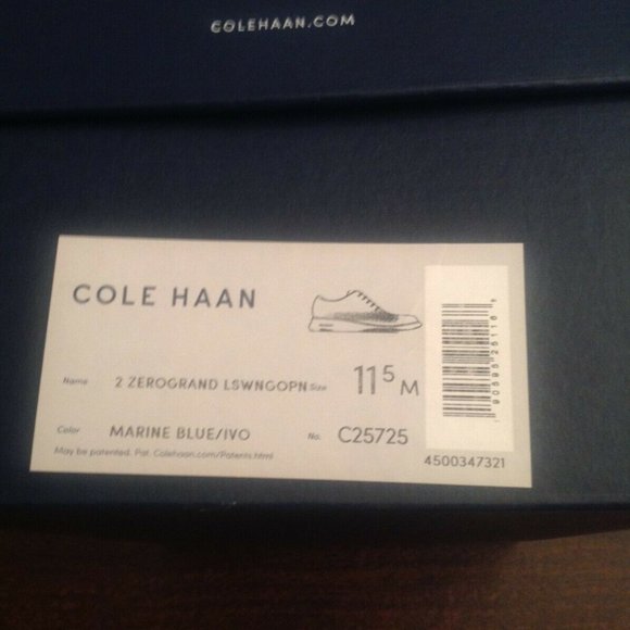Cole Haan Men's 2.ZeroGrand Perforated Navy Suede Oxford Casual Shoes 11.5M NIB - Picture 7 of 7